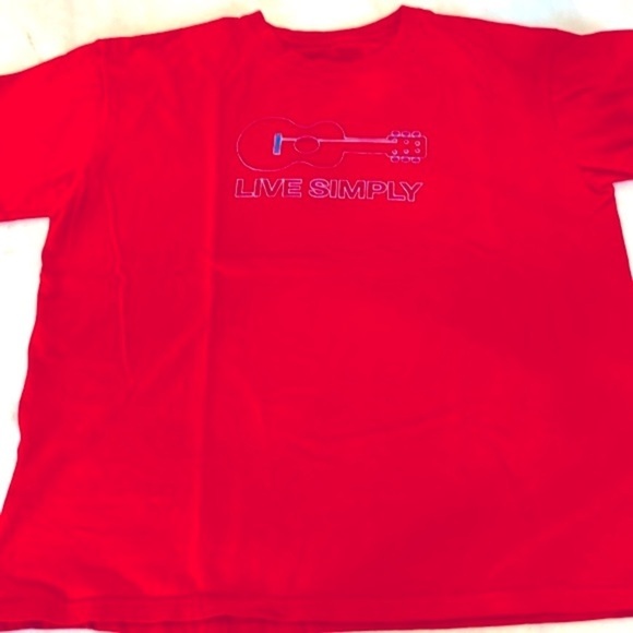 Patagonia Men’s Size X-Large Red T-shirt “Live Simply” guitar graphic - Picture 3 of 3